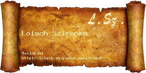 Loisch Szironka névjegykártya